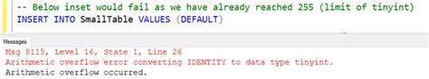 arithmetic overflow error.